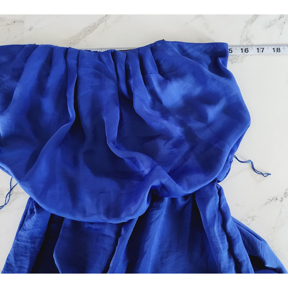 City Triangles Women's Silky Pleated Strapless Jumpsuit Baggy Wide Leg Small - Picture 6 of 10